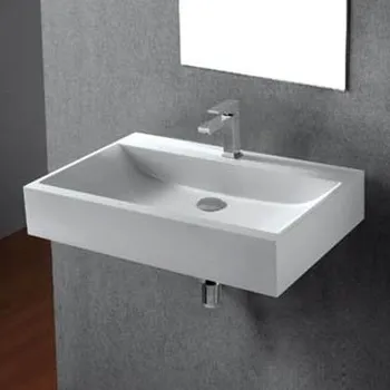 Umyvadlo BESTECO SQUARE Umyvadlo z litého mramoru, 75x50x14 cm, bílé (P6912)