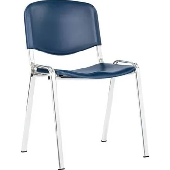 Židle konferenční Taurus PC ISO, chromovaný rám, modrá