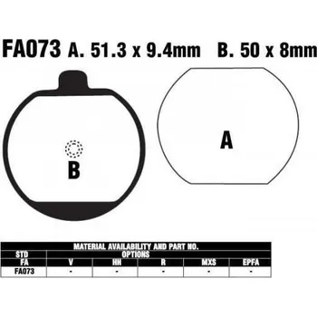 Brzdový komplet EBC FA73 = FA33 organické brzdové destičky na motorku