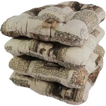 Podsedák Podsedák na židli foukaný se šňůrkou - 40 x 40 - známky - sada 4 ks