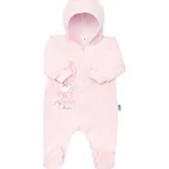 Kojenecký semiškový overal s kapucí New Baby Sweetheart růžový - velikost 62 (3-6m)