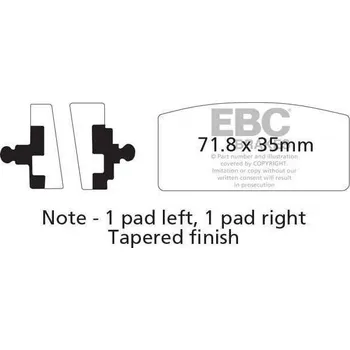 Brzdový komplet EBC FA22 V organické V brzdové destičky pro motorku