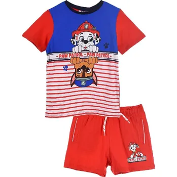 Chlapecké pyžamo Paw Patrol Marshall Chase červené pruhované chlapecké pyžamo Velikost: 108