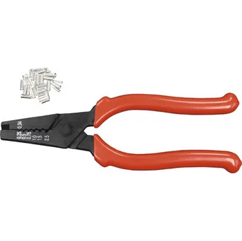 Kleště Krimpovací kleště na koncovky kabelových žil, včetně 150 ks koncovek, sada