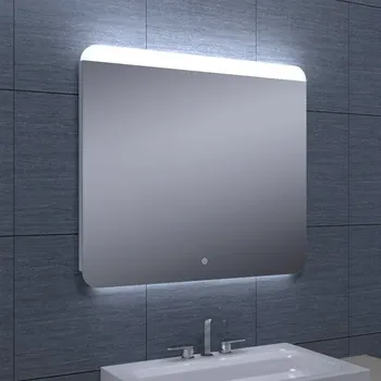 Zrcadlo Besteco Koupelnové LED Zrcadlo GURU 80 x 70 cm, Obdélníkové, Denní Bílé Osvětlení 6400 K, Diskrétní Dotykový Spínač, Slim Design, Krytí IP44