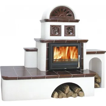 Krbová kamna ABX Kachlová pec Oxford I - hnědá pravá