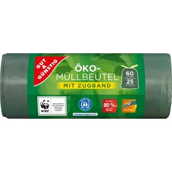 Městský batoh GG Ekologický odpadní vak se stahovací šňůrkou 60 L 25 ks