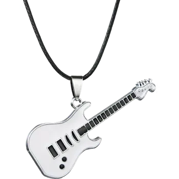 Řetízek Řetízek kovový kulatý s přívěskem - Elektrická kytara Motiv řetízku: Elektrická kytara - Bílá