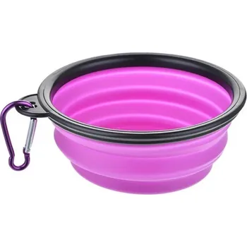 Miska pro psa Multifunkční miska pro psy na vodu a jídlo | skládací cestovní krabička na krmení pro domácí mazlíčky i hračka - Nachový,1000 ml