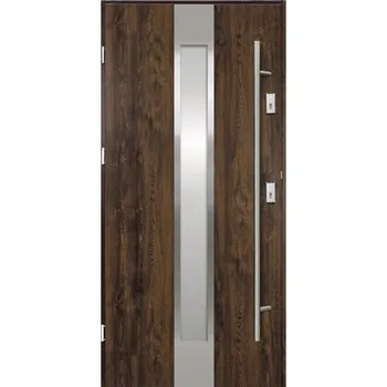 Vchodové dveře Vchodové dveře ocelové Neptun S68 90L ořech otevírání dovnitř