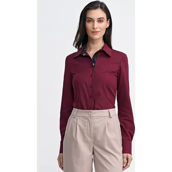 Dámská košile Košile s vsadkami K82 NIFE Barva: Bordová, Velikost: XL