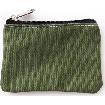 Peněženka bavlněná kapsička na mince se zipem | peněženka, pouzdro - tmavozelený