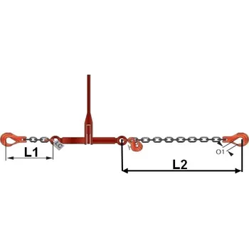 Řetěz Procházka MP s.r.o. Kotevní řetězy jednodílné Typ RZK: RZK 6-8, Délka L2: 2 m