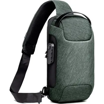 Pánská vodotěsná multifunkční taška přes rameno | víceúčelová taška pro muže - vojenská zelená,Rozměry 16 x 9,5 x 33 cm