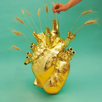 Lampička SELETTI Love in Bloom Obří váza, zlatá, v 60 cm, sklolaminát zlato - Doprava zdarma