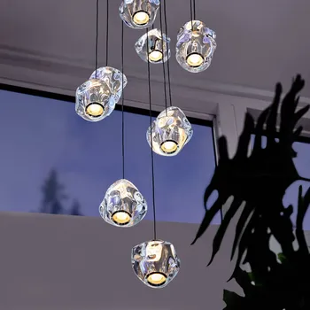 LOOM DESIGN LED závěsné svítidlo Ice Ball, chrom/čiré 10 světelných zdrojů - Stínidlo - Ø 10,5 cm, výška 10 cm; stříška - Ø 40 cm, výška 4 cm chrom, transparentní LED 39,8 W celkem - Doprava zdarma