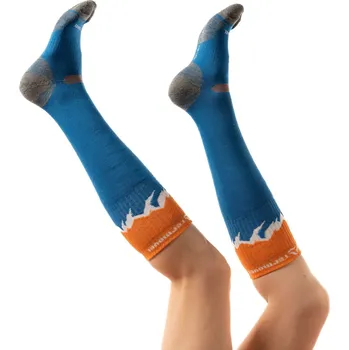 Pánské ponožky Pánské modro-oranžové hřejivé podkolenky Velikost: 41-43