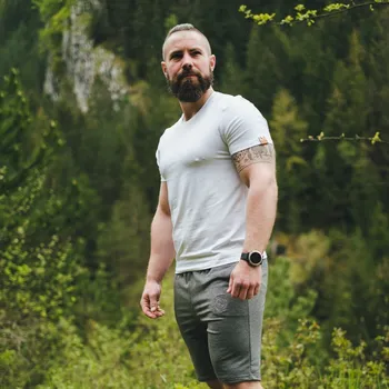 Pánské kraťasy Tmavě šedé pánské melírované sportovní kraťasy Velikost: XL