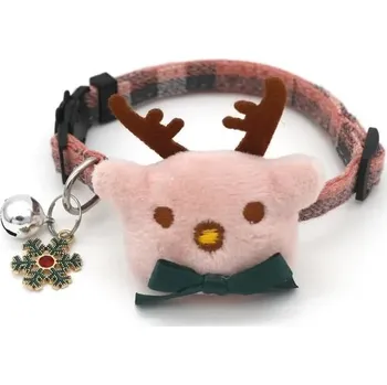 Obojek pro psa Nastavitelný obojek pro kočky se zvonečkem | kočičí designový obojek s rolničkou - Růžový los