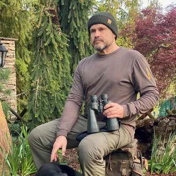 Hnědé pánské tričko s ochranou proti klíšťatům a komárům Velikost: XS