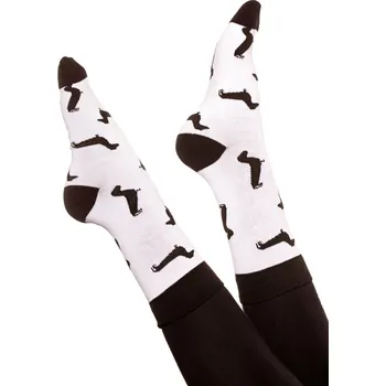 Dámské ponožky KAŠMIR ALL DOG KS04 bílé