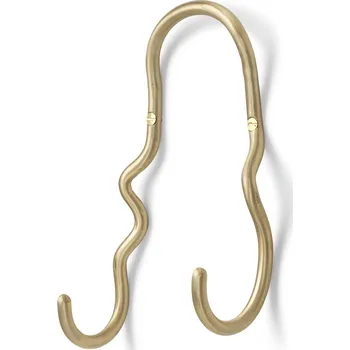 Lampička ferm LIVING Curvature Dvojitý háček, matný, mosazný mosazný mat - Doprava zdarma