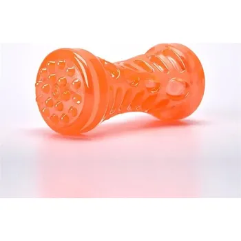 Hračka pro psa Hračka pro psy z gumy | psí kost na péči o zuby - oranžová-malá