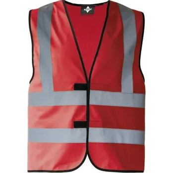 Pánská vesta Korntex Bezpečnostní vesta se čtyřmi reflexními pruhy Barva: červená, Velikost: 3XL KX140