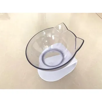 Miska pro psa Miska pro psy a kočky s protiskluzovým stojanem | designovámiska na krmení pro domácí mazlíčky - Transparentní Single