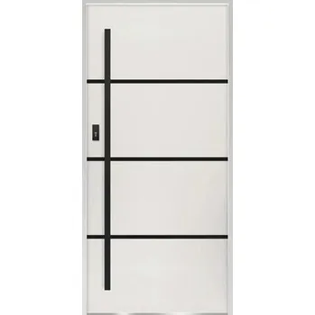 Vchodové dveře Kovové vchodové dveře S68 Unico 90L bílé otevírání dovnitř