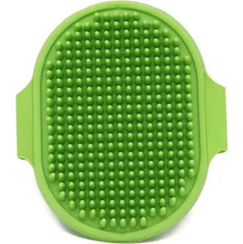 Kartáč pro zvířata Gumový kartáč na srst pro psy a kočky | Hřeben pro domácí mazlíčky - Zelená