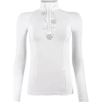 Dámský svetr Bílý dámský funkční rolák zdobený kamínky Velikost: M