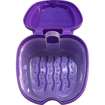 Péče o zubní náhradu Úložný box na zuby s praktickou sítí | vanička na zubní protézu - Nachový