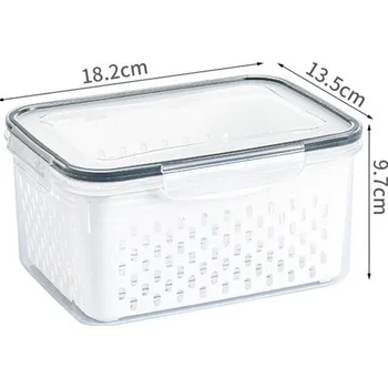 Úložný box Úložný box na ovoce a zeleninu do lednice | Kuchyňský organizér, Plastový box - 1750 ml