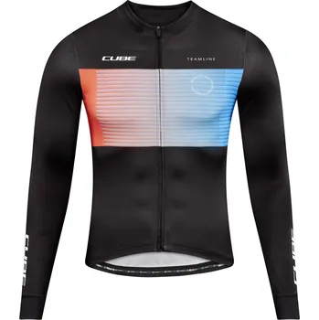 cyklistický dres Cube dres TEAMLINE Jersey L/S black blue red - S
