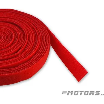 Zip 20mm oboustranný suchý zip (červený) - 10cm