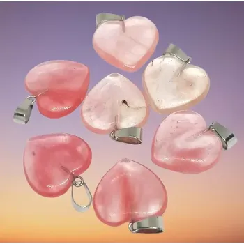 Přívěsek Jahodový křišťál přívěsek srdíčko 2 cm