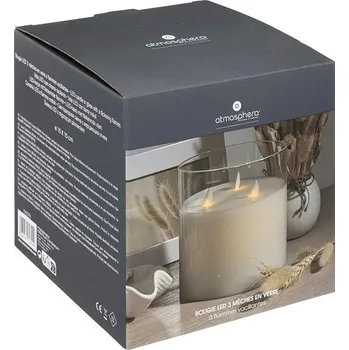 Svíčka ATMOSPHERA Dekorativní LED svíčka ve skle