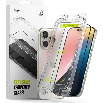 TVRZENÉ SKLO RINGKE EASY SLIDE 2-PACK IPHONE 16 PRO MAX BLACK
