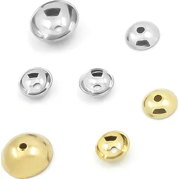 Materiál na výrobu šperku Ocelové kaplíky 304 3-10mm - 1Ks+B - 5mm / Nerez SL / 1Ks