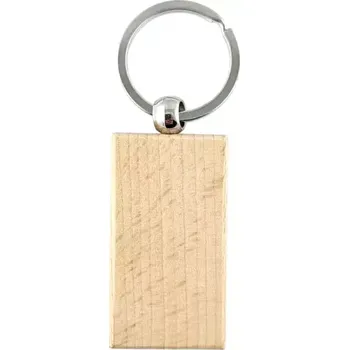 Přívěšek dřevěný obdélníkový 55x30mm bukový s kroužkem na klíče s možností laserového gravírování
