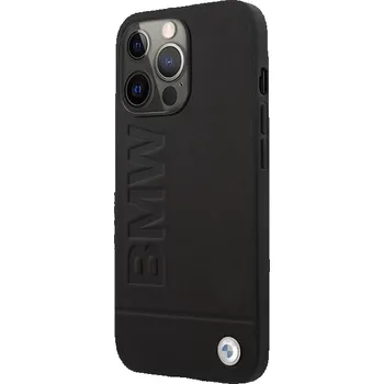 Pouzdro na mobilní telefon BMW Leather Hot Stamp Kryt pro Apple iPhone 14 BMHCP14SSLLBK