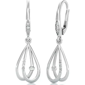 Šperk Couple, Visací náušnice Larme v bílém zlatě se zirkony, 585-66-3-0334.1B00.0.00.001.10