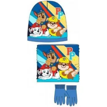 Nákrčník Sun City Dětský zimní set čepice, nákrčník, rukavice Tlapková patrola - Paw Patrol - modrý