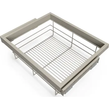 Odpadkový koš Emuca Výsuvný drátěný koš s tlumením NEXUS 560 - 594 mm / Béžový