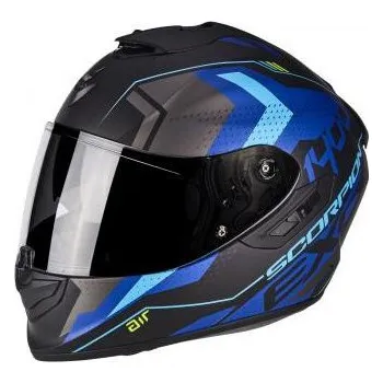 Motodoplněk Moto přilba SCORPION EXO-1400 AIR TRIKA matná černo/modrá 2XL