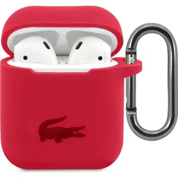 Příslušenství pro sluchátka Lacoste Liquid Silicone Glossy Printing Logo Pouzdro pro Airpods 1/2 Red LCA2SR