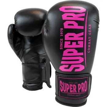 Boxerské rukavice SUPER PRO Boxerské rukavice Combat Gear Champ - černo/růžové 12 oz