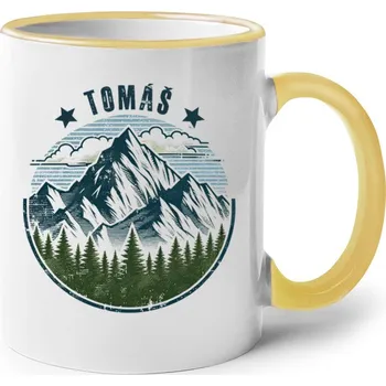 Keramický hrnek pro cestovatele, Barva Žlutá, Velikost 330 ml, Canvas Keramický hrnek s barevným uchem Bezvatriko.cz 2788