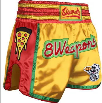 Oblečení pro bojové sporty 8 WEAPONS Muay Thai trenýrky Pizza - žluté L